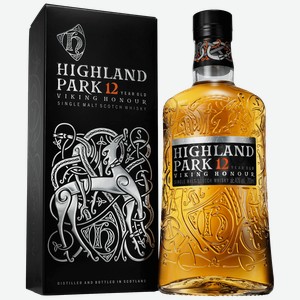 Виски Highland Park Viking Honour 12 y.o. single malt scotch whisky (gift box) 40% 0.7 л.