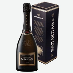 Вино игристое розовое брют «Балаклава» PINOT NOIR в подарочной упаковке 0.75 л
