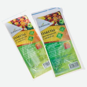 Пакеты для продуктов с защелкой 15 см х 20 см/23x30см, Eurohouse 20 шт/10 шт