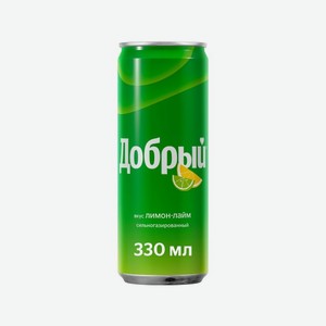 Вода газ. ДОБРЫЙ Лимон лайм 330мл ж/б