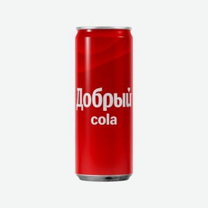 Вода газ. ДОБРЫЙ КОЛА 330мл ж/б
