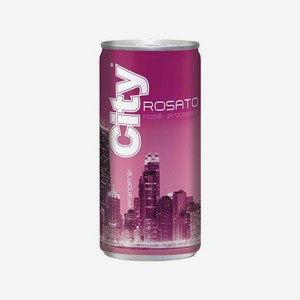 Напиток виноградосодерж. газ СИТИ Розато розовое полусухое 10% 200мл ж/б