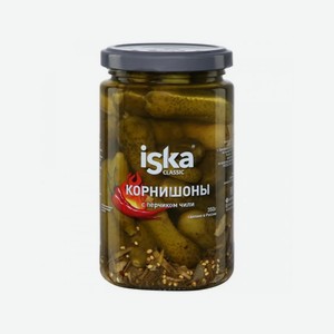 Огурцы ИСКА мини-корнишоны с чили 350г ст/б