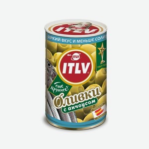 Оливки ITLV зеленые с анчоусом ж/б 314г