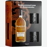 Ром Barcelo Gran Anejo 0,7 л в подарочной упаковке + 2 стакана