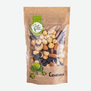 Смесь жареных орехов и изюма  Семушка , 110 г