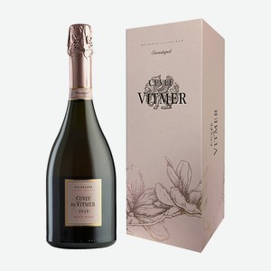 Вино коллекционное игристое брют розовое Cuvee de Vitmer Rose Brut 2019 в подарочной упаковке 0.75 л