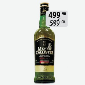 Виски зерновой Маккаллистер клас.купаж 40% 0,5л