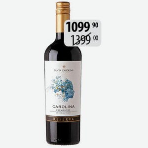 Вино Каролина Ресерва Карменер крас.сух. 13.5% 0.75л
