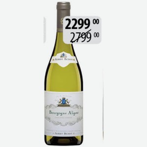 Вино Бургонь Алиготе бел.сух. 12,5% 0,75л Альбер Бишо выдерж.сорт.