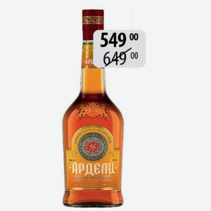 Коньяк пятилетний Ардели 0,5л 40% 5 лет