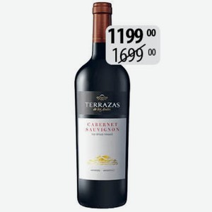 Вино Террасас де лос Андес Каберне Совиньон (Мендоса) крас.сух. 14% 0,75л