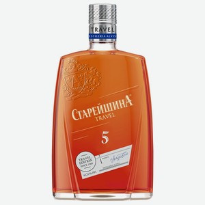КОНЬЯК  Старейшина ТРЭВЕЛ  5 лет фляга Россия, 0,25л
