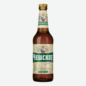 Пивной напиток Бочкарев Чешское светлое 4,3% 0,45 л, стеклянная бутылка