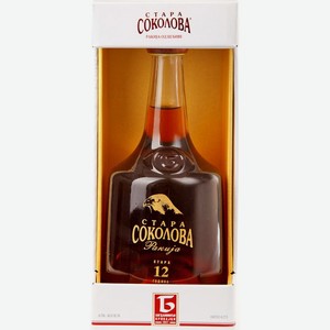 Бренди  Стара Соколова  12, в подарочной коробке, 700 мл