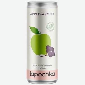 Вода  Лапочка  Яблоко + Арония, Лимонад, в жестяной банке, 330 мл
