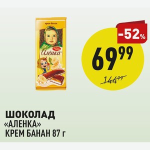 Шоколад «аленка» Крем Банан 87 Г