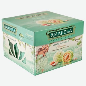 Конфеты вафельные глазир. Амапола кокосовые(Миндаль и Кокос) 100г