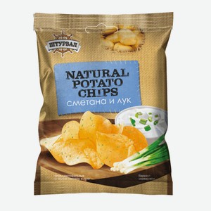 Чипсы картофельные со вкусом сметаны и лука 70г Штурвал
