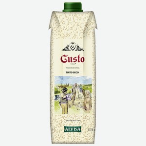 Вино красное Gusto сухое, 12%, 1 л
