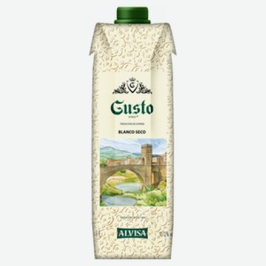 Вино белое Gusto сухое, 12%, 1 л