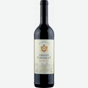 Вино красное Grand Tonnelet Rouge Sec сухое 11%, 0,75л.
