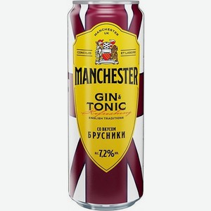 Джин-тоник Manchester со вкусом брусники7.2%, 0.45 л