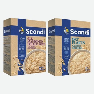 Хлопья овсяные Экстра, Классические Scandi 400 г, 450 г