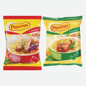 Вермишель Роллтон б/п на домашнем бульоне говядина, курица 60 г