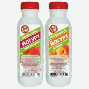 Йогурт Клубника-земляника, Персик-манго 2,5% БУТЫЛКА 0,4л БЗМЖ Нытва