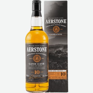 Виски Aerstone Land Cask 10 y.o. Single Malt Scotch Whisky (gift box) 40% 0.7 л.