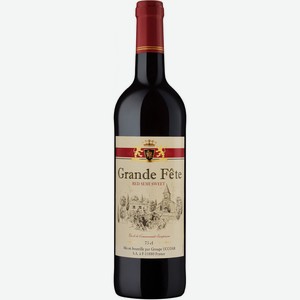 Вино столовое полусладкое красное Grande Fete 10.5% 0,75л