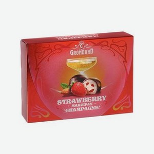 Конфеты МАРЦИПАНОВЫЕ глазированные с кусочками клубники и шампанского 98гр