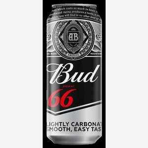 Пиво  Бад 66  свет.пастер. ж/б 4,3% 0,45л., 0,45, 4,3