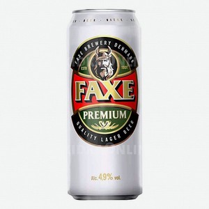 Пиво  Faxe Premium  светлое пастер.фильтр. ж/б 0,45л, 0,45, 4,9