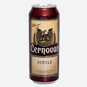 Пиво  Cernovar Svetle  Чехия св. паст 4,9% ж/б 0,5л., 0,5, 4,9