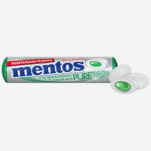 Жевательная резинка Mentos Pure White Нежная мята, 15.5г