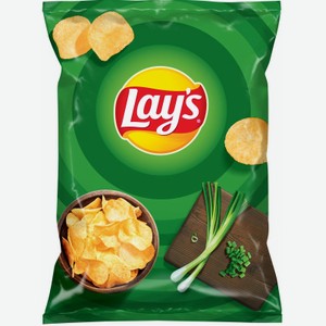 Чипсы Lay s из натурального картофеля со вкусом молодого зеленого лука