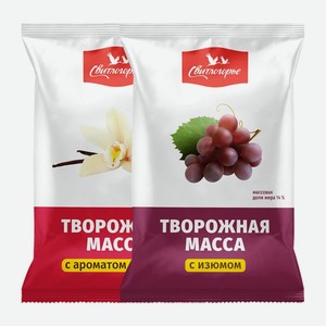 Творожная масса Свитлогорье изюм, ванилин 14% 180 г