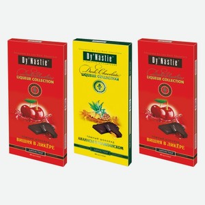 Шоколад молочный Ананасы в шампанском, Вишня в ликере Династия 100 г