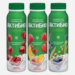 Йогурт питьевой Актибио в ассортименте 1,8% 260 г