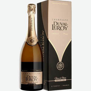 Вино Дюваль-Леруа, Брют Блан де Блан Гран Крю, 2007, в подарочной коробке, 2007, 750 мл, Шампанское-белое, Сухое