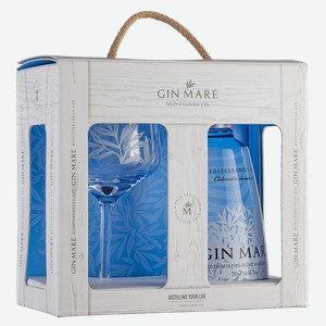Джин Gin Mare с бокалом, gift box, 0.7 л.