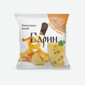 Чипсы Барин Четыре сыра 80гр флоупак