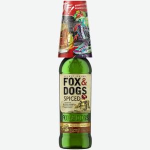 Напиток спиртной Fox & Dogs Spiced 0,7 л в подарочной упаковке + стакан