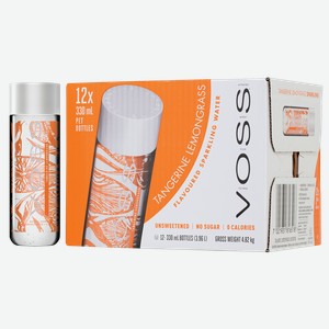Минеральная вода Вода газированная VOSS со вкусом мандарина и лемонграсса 0.33 л.