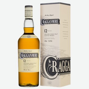 Виски Cragganmore Aged 12 Years Old в подарочной упаковке 0.75 л.