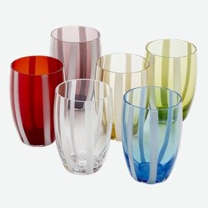 Стекло Набор из 6 бокалов разного цвета Gessato - beverage (6 colors box) 0.47 л.