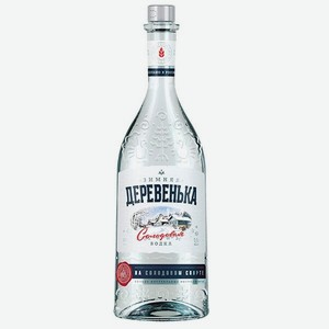 Водка  ЗИМНЯЯ ДЕРЕВЕНЬКА на солодовом спирте  Альфа  1л 40%