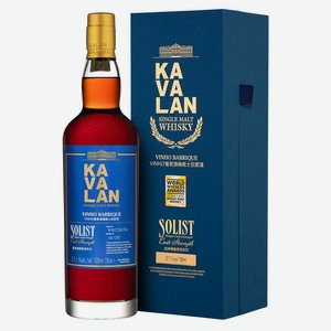 Виски Kavalan Solist Vinho Barrique Cask Single Cask Strength в подарочной упаковке 0.7 л.